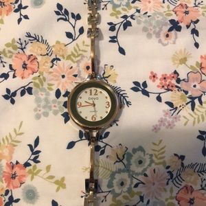 Silver and Gold Wrist Watch